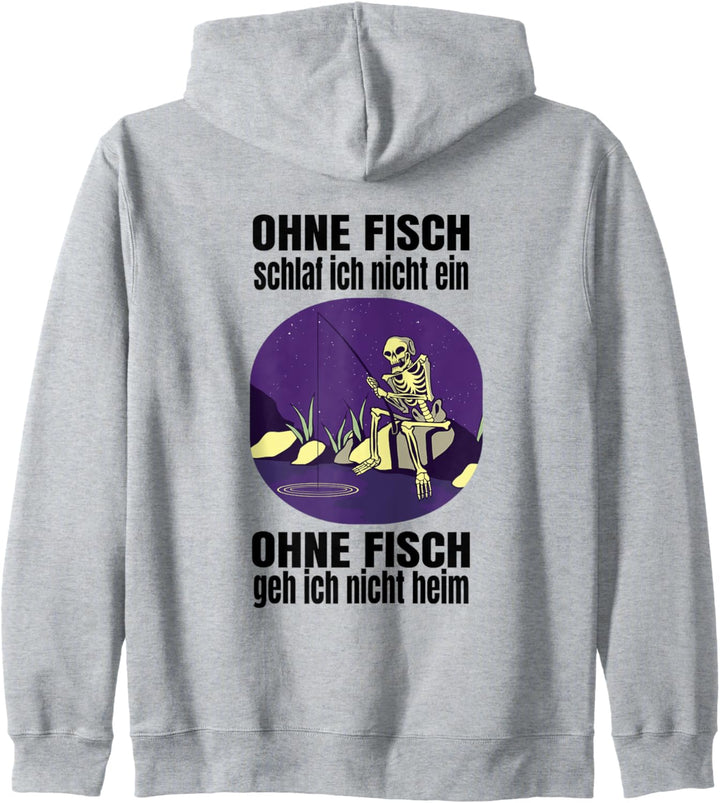 Ohne Fisch geh ich nicht heim erfolgloser geduldiger Angler Kapuzenjacke