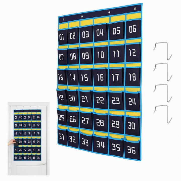 Hemobllo Nummerierte Telefon-Aufbewahrungstasche 37,80 x 26,38 Zoll Vliesstoff 36 Taschen für Klasse