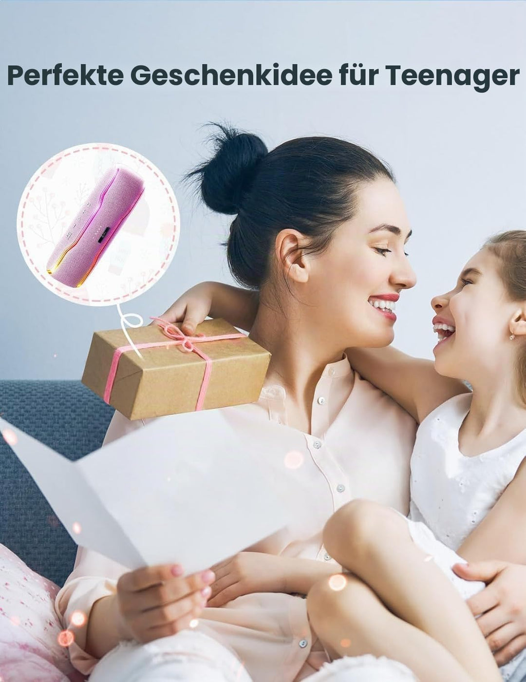 AY Bluetooth Lautsprecher Musikbox Tragbarer IPX7 Wasserdicht Bluetooth Box mit Bunten Licht und Sat