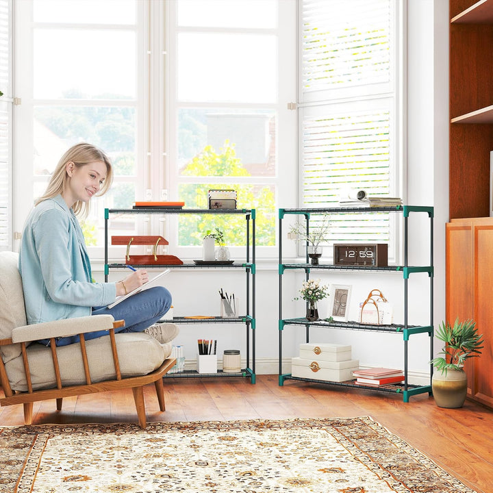 Outsunny 2er-Set Pflanzenständer, 4-Etagen 104 cm hoch Blumenständer für Innen Aussen, Pflanzenregal