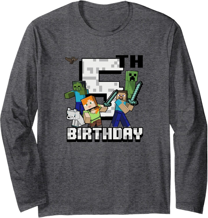 Minecraft-Gruppenfoto Alles Gute zum 5. Geburtstag Langarmshirt