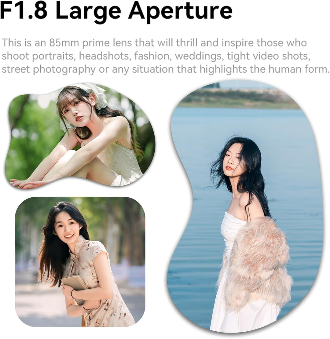 7artisans AF 85mm f1.8 Objektiv kompatibel mit L-Bajonetthalterung, grosse Blende, STM-Fokus, Face/E