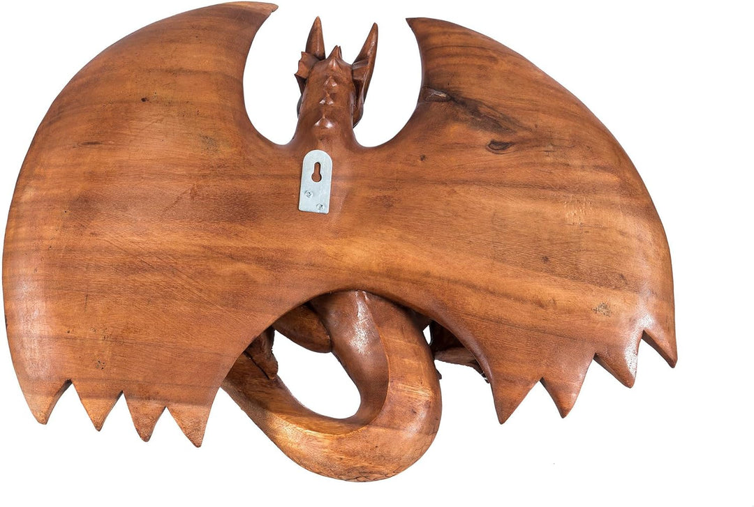 Windalf Handmade XL Drachen-Wandbild FURIMOR 50 cm Wikinger Drachenfigur Wandobjekt Wandrelief Holz