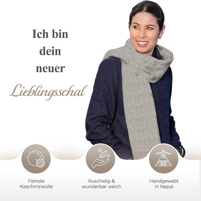yanopurna Unisex-Kaschmirschal – Handgewebte Stola Aus 100% Kaschmirwolle – Warmer Wickelschal, Hals