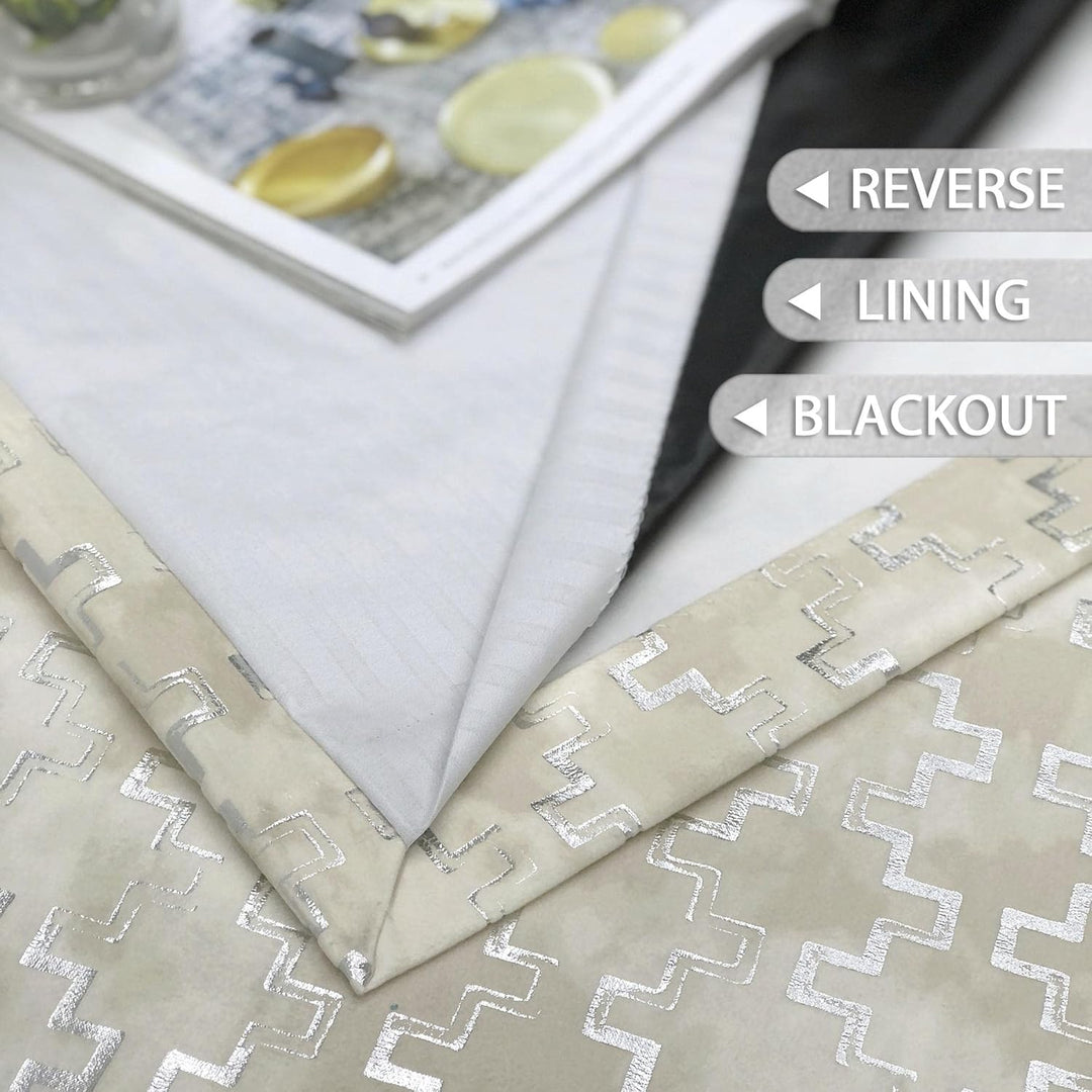 always4u 100% Blickdicht Vorhang Elegante Gardinen mit Muster Verdunkelung Schallschutz Thermogardin