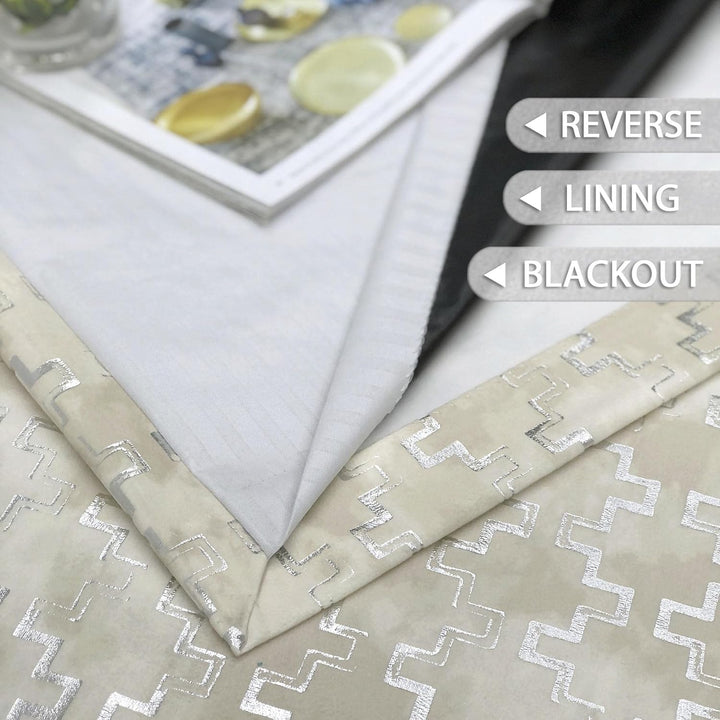 always4u 100% Blickdicht Vorhang Elegante Gardinen mit Muster Verdunkelung Schallschutz Thermogardin