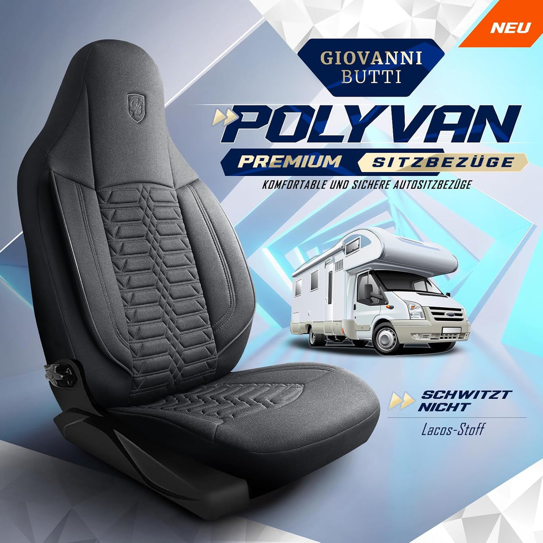 Wohnmobil Sitzbezüge kompatibel mit FIAT Ducato, Citroën Jumper, Peugeot Boxer - Schonbezüge Set aus