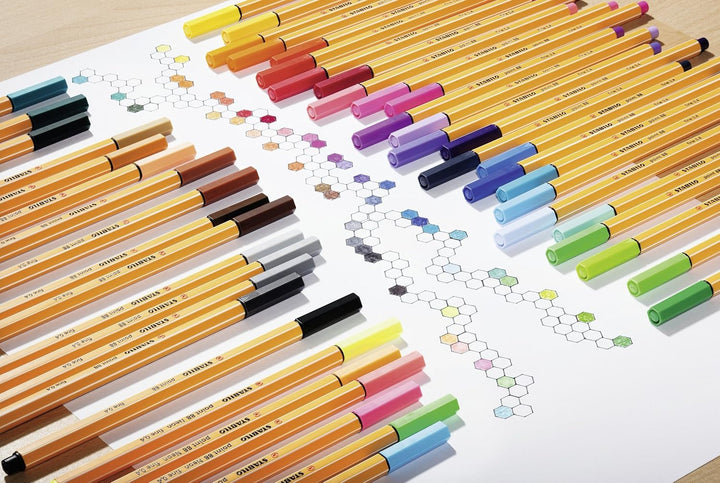 Fineliner - STABILO point 88 - 30er Pack - mit 30 verschiedenen Farben inkl. 5 Neonfarben 30 verschi