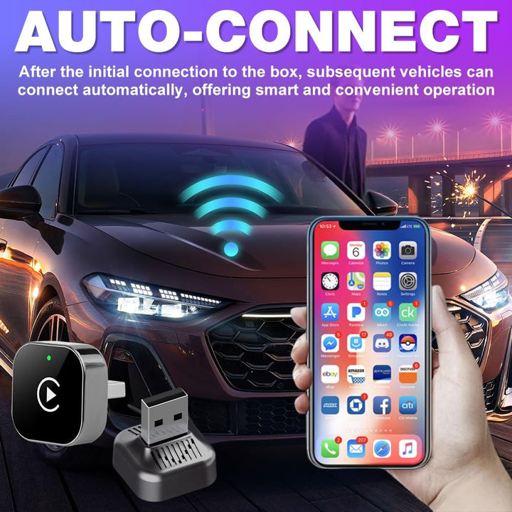 CarPlay & Android Auto Wireless Adapter, 2 in 1 Carplay Wireless Adapter mit Type-C Adapters, Mini W