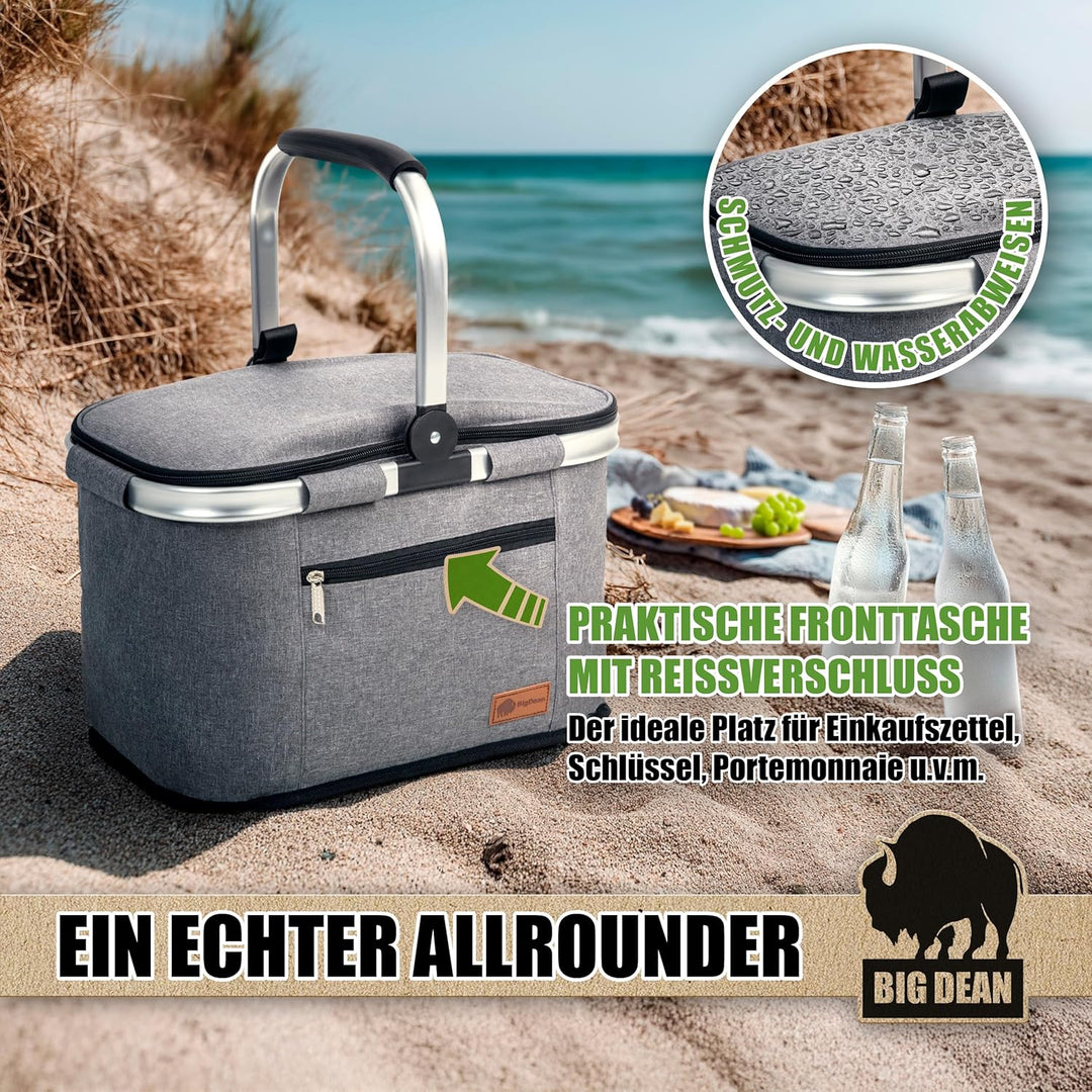 Kühlkorb 22L bis zu 5 Stunden kühl - Einkaufskorb Thermo Einkaufskorb Kühltasche Isolierkorb Thermok