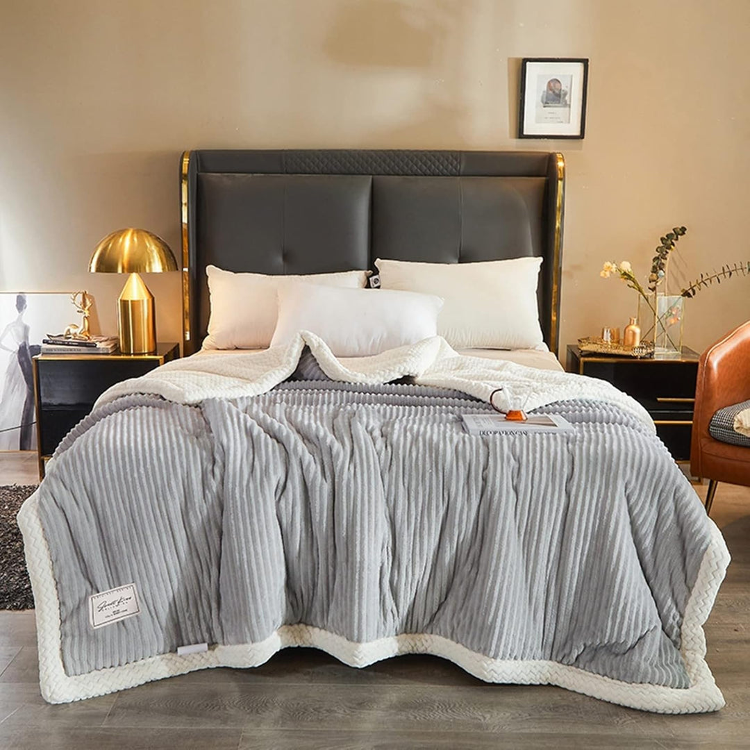 Ergocar Fleecedecke, Kuscheldecke Flauschig Weich und Warme, Sherpa Decke Doppelgesicht Dicke Decke,