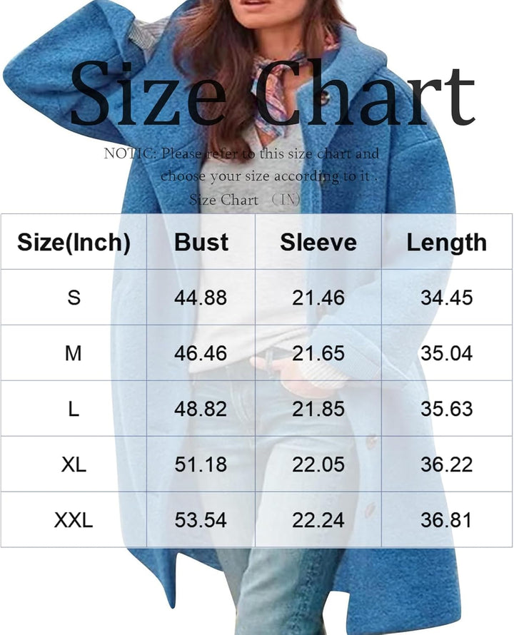 Ansenesna Wollmantel Damen Winter Lang Wintermantel Wolle Elegant Lange Winterjacke Warm Jacke Fraue