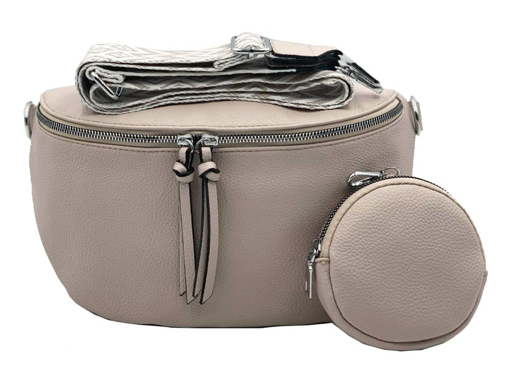 stylx Crossbody Bag Damen Leder Breiter Gurt Handtasche Umhängetasche Moderne Taschen mit breitem Sc