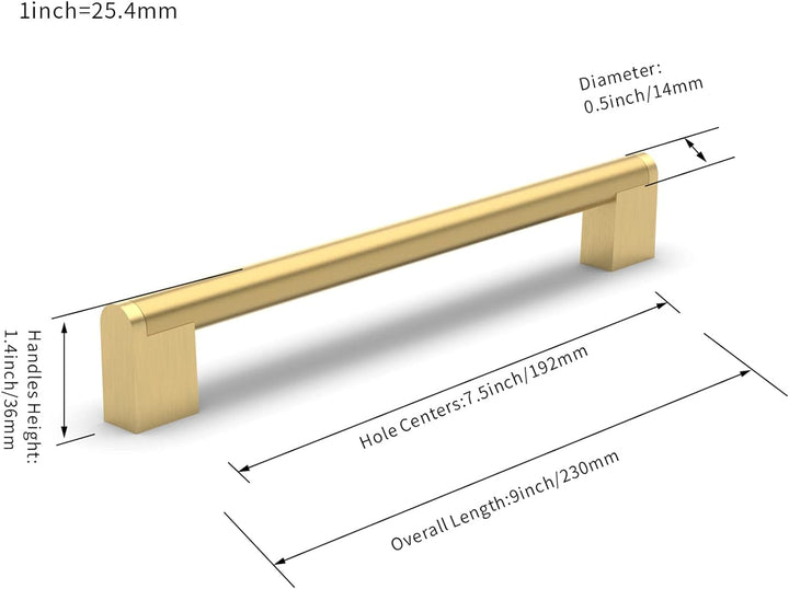 FURNIWARE 10 Stück Möbelgriffe, 192mm Bohrlochabstand Edelstahl Möbelgriffe Schrankgriffe Küche Kabi