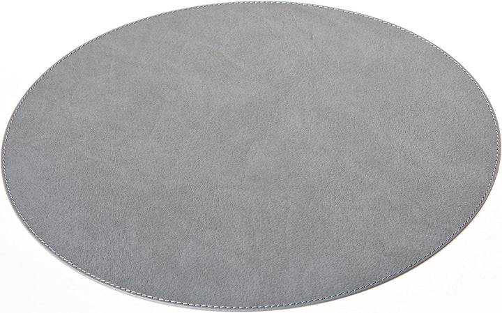 Nikalaz Rund Platzsets und Untersetzer aus recyceltem Leder, 4 Stück Platzdeckchen 33 cm und 4 Unter