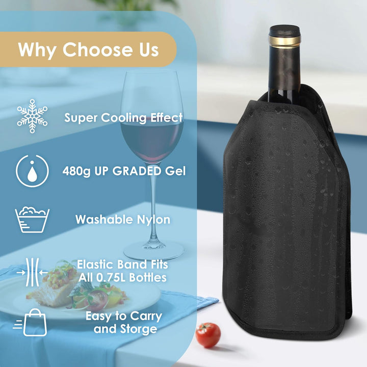 Gimars Weinkühler Manschette Kühlmanschette Sektflasche Flaschenkühler Hülle unterwegs Weinmanschett