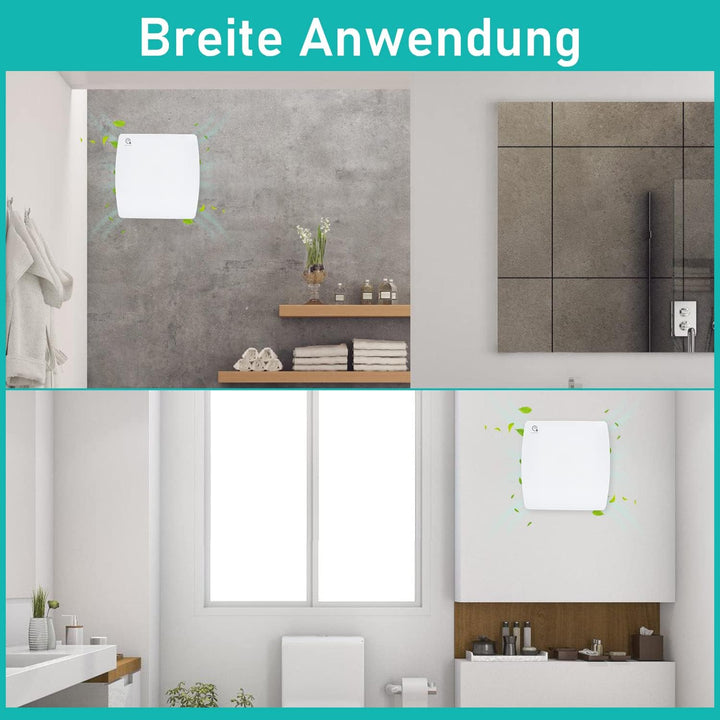 Badlüfter mit Feuchtigkeitssensor und timer 100mm Badezimmerlüfter mit Rückstauklappe Bad Lüfter Abl
