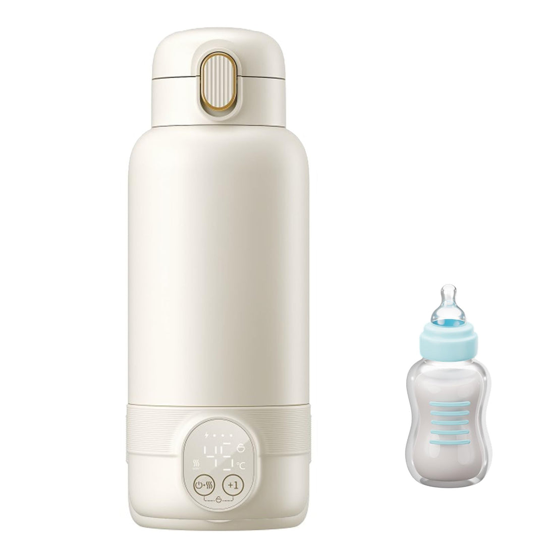 Cordless Portable Bottle Warmer,500ml Tragbarer Flaschenwärmer Baby,37 Bis 55 Grad Einstellbar mit L