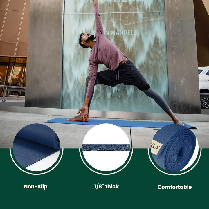 Jade Travel Yoga Mat 68-inch midnight blue, 68-inch midnight blue
