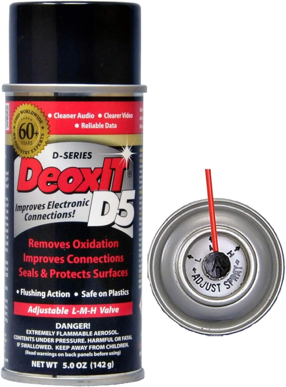 Caig D5 DeoxIT D5S-6 Reiniger 5% Kontaktspray + keepdrum Mikrofasertuch
