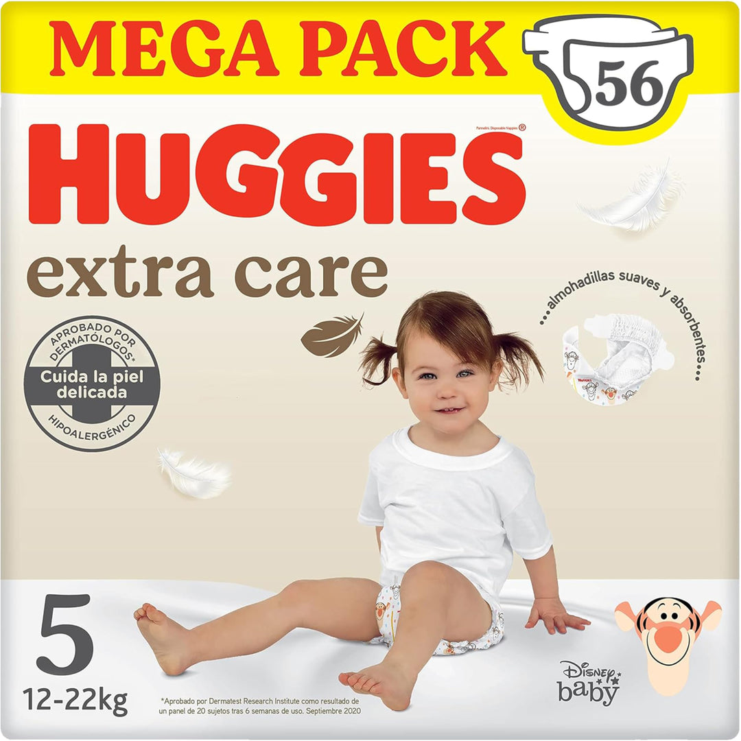 Huggies Extra Care Windeln, Grösse 5 (12-17 kg), 54 Windeln (28x2)