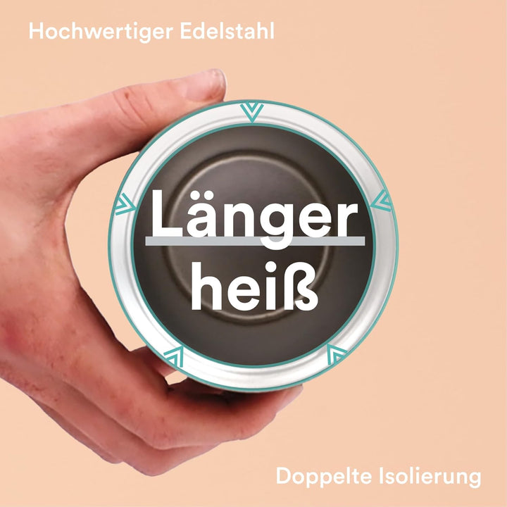 Moon 360° Thermobecher, Kaffeebecher to go, Thermo, Travel Mug 450 ml, Becher Coffee-to-go, Isolierb