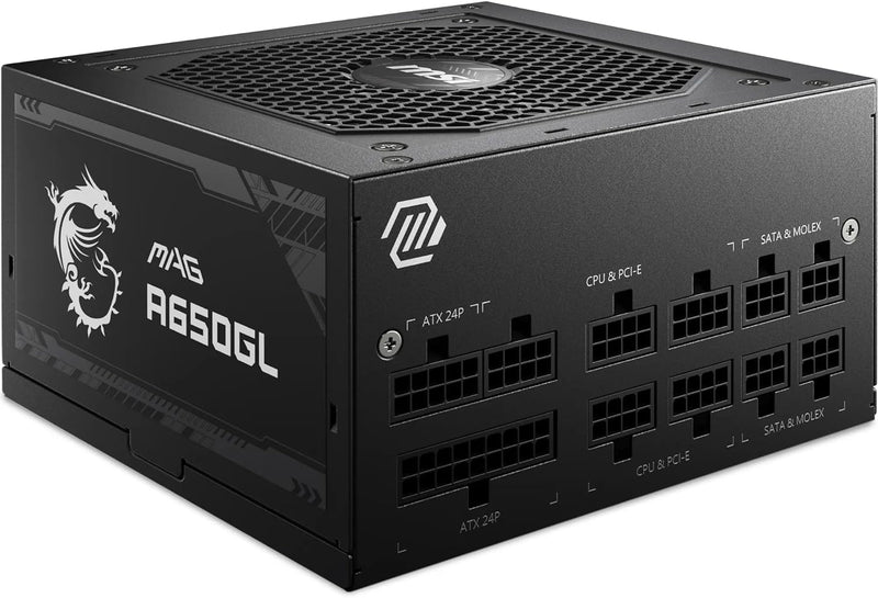 MSI MAG A650GL Netzteil, 650W, 80 Plus Gold, vollmodular, 120mm FDB Lüfter mit dynamischen Kugellage