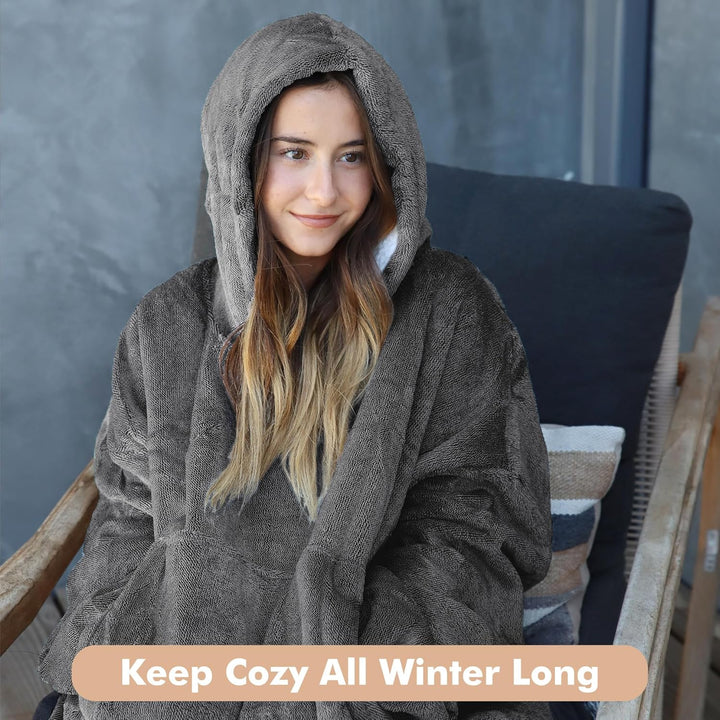 Catalonia Classy Oversized Sherpa Hoodie Decke, grosses Kapuzen-Sweatshirt für Frauen, weiche gemütl