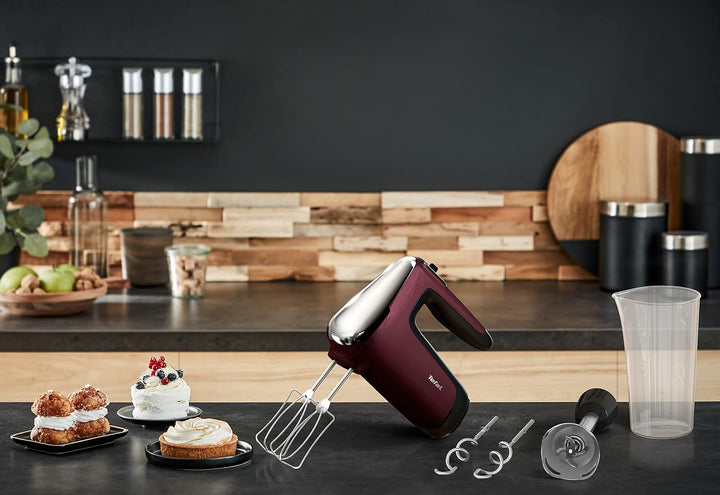 Tefal HT6525 Powermix Silence Handmixer | 600 W Leistung | offener Griff | Geschwindigkeitsstufen +