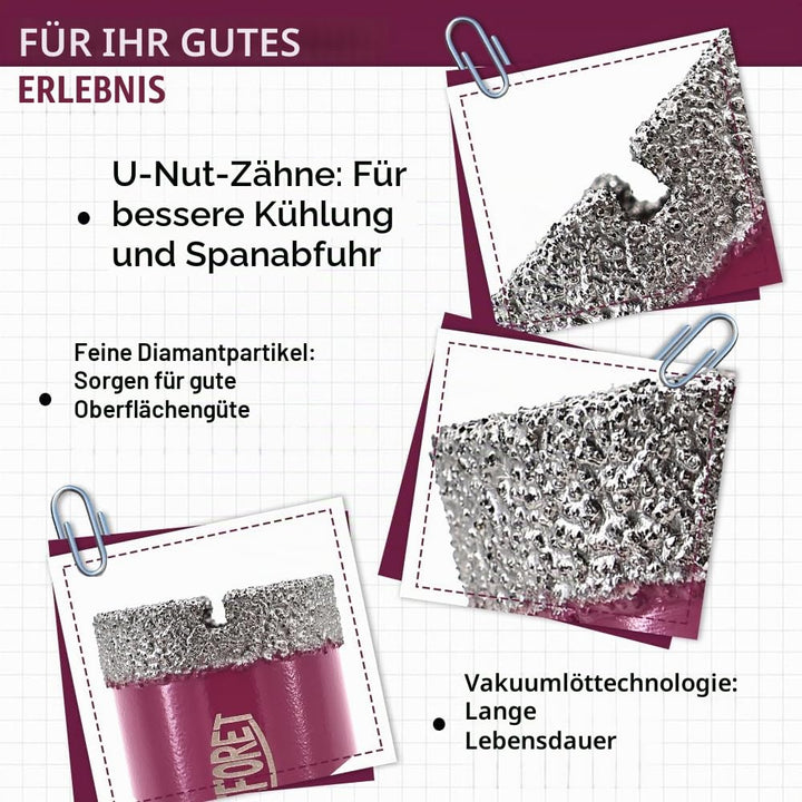 Diamant Fliesenbohrer 68mm x M14 - Bohrkrone für Fliesen Keramik Porzellan Marmor Granit, für Winkel