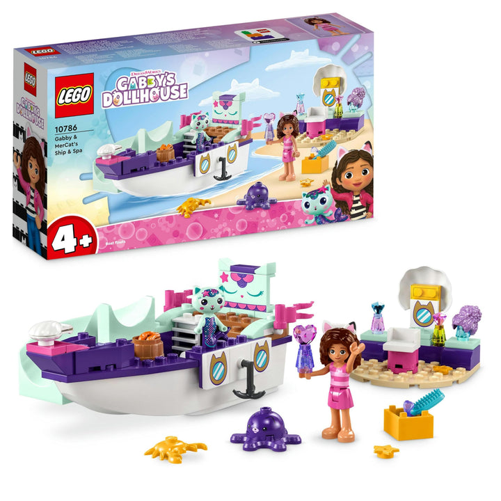 LEGO Gabby's Dollhouse Gabby & Meerkatze Schiff & Spa Boot Set mit Schönheitssalon, Puppenhaus mit F