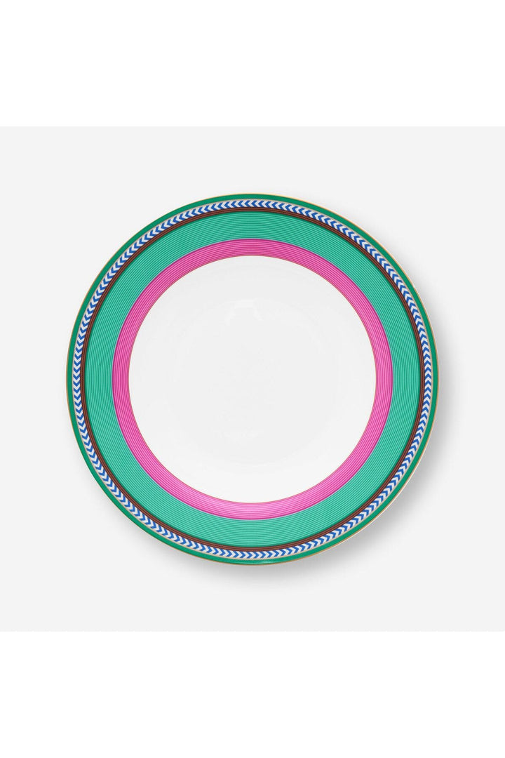 Pip Studio Chique Stripes Suppenteller pink-Green 23,5cm