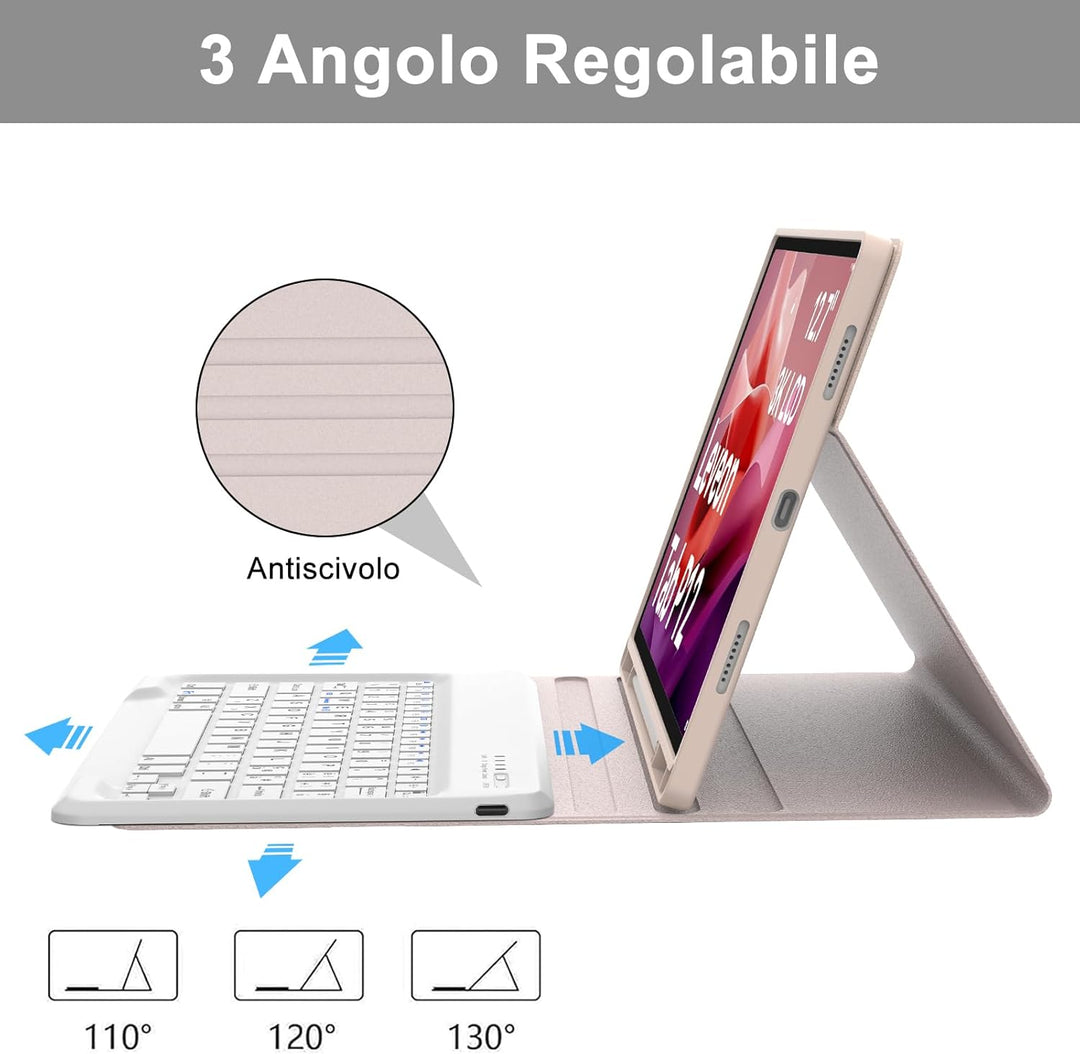 Tastatur für Lenovo P12 12.7 Zoll, Ltalian Keyboard Kabellos, Abnehmbare Bluetooth Hülle mit Tastatu