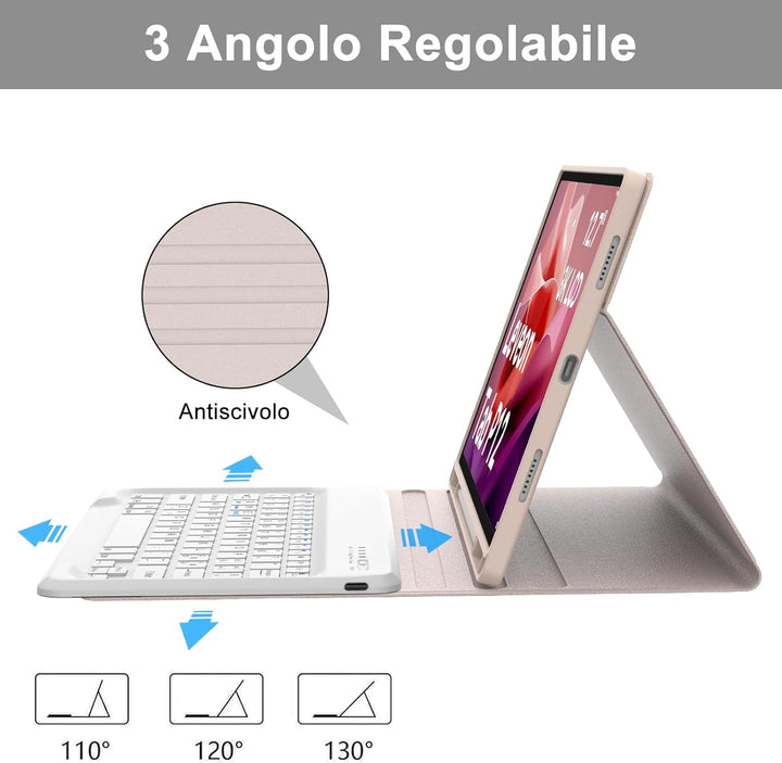 Tastatur für Lenovo P12 12.7 Zoll, Ltalian Keyboard Kabellos, Abnehmbare Bluetooth Hülle mit Tastatu