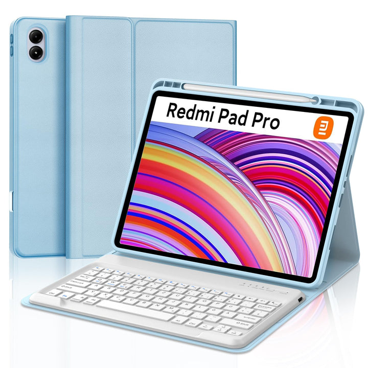 Tastatur für Redmi Pad Pro 12.1"/Xiaomi Poco Pad 2024, Hülle mit Tastatur für Xiaomi Redmi Pad Pro M