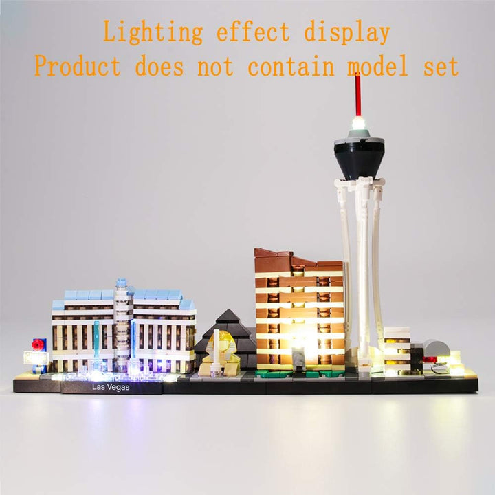 GEAMENT LED-Licht-Set für Architecture Skyline Collection Las Vegas - kompatibel mit Lego 21047 Baum