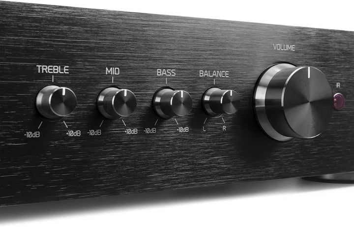 Audizio AD420B - 4 Kanal Verstärker mit Bluetooth, 4 x 100 Watt, mit Fernbedienung, 2.1 kompatibel,