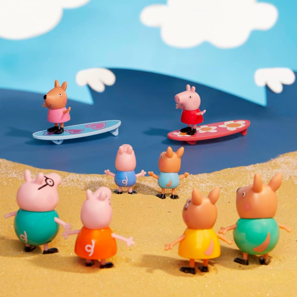Peppa Pig Peppa Visits Australia Campervan Vehicle Preschool Toy; Includes 8 Figures, 4 Accessories,