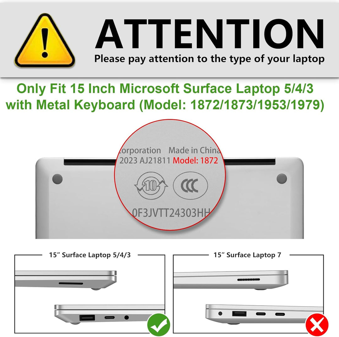 Fintie Hülle Kompatibel mit 15 Zoll Microsoft Surface Laptop 5/4/3 mit Metall-Tastatur (Modelle 1872