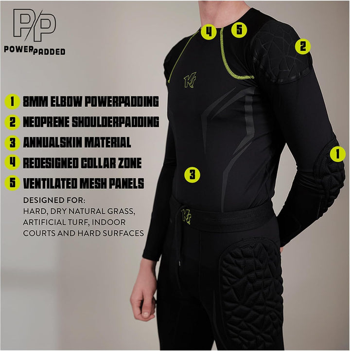 KEEPERsport PowerPadded Longsleeve Underwear Shirt Herren M Schwarz/Gelb, M Schwarz/Gelb