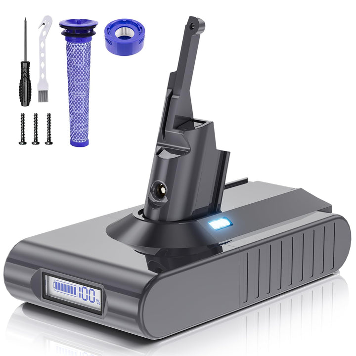 6000mAh für Dyson V8 Akku, Ersatzakku für Dyson V8 SV10 Staubsauger, Kompatibel mit Animal Absolute