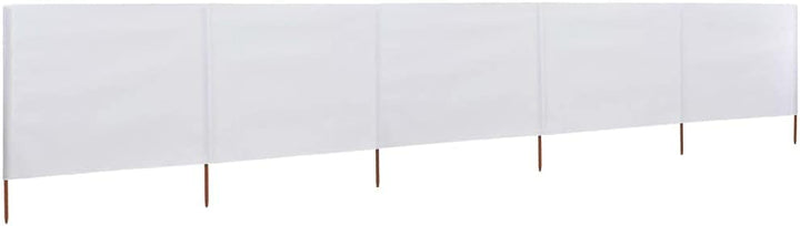 Rantry Windschutz mit 5 Paneelen, Stoff, Weiss, Sand, 600 x 120 cm, Zelt, Camping, Sonnenschutz, Pri