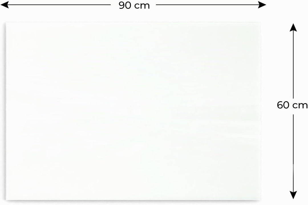 ALLboards Glasboard Magnetisch Weiss 100x70cm, Rahmenlos, Glastafel, Magnettafel, Gehärtetes Glas, W