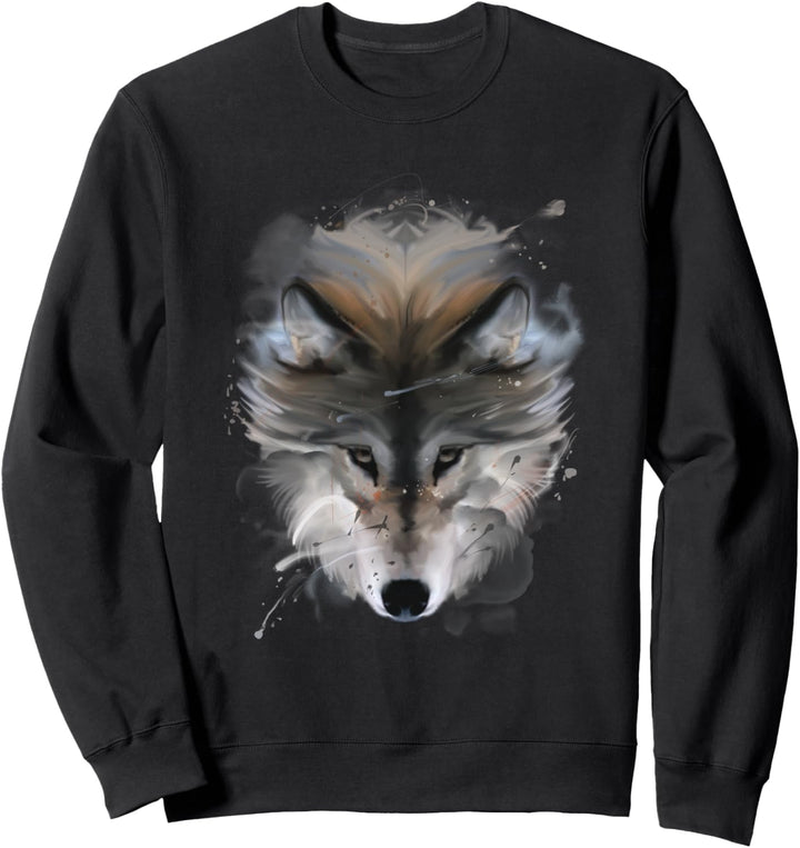 Wolf Geschenk Tier Natur Outdoor Wölfe Sweatshirt