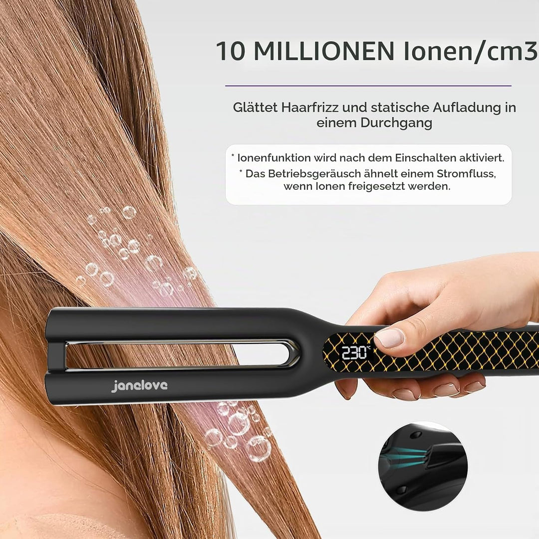 1000W Ionen Glätteisen - janelove Reise Titan-platte Glätteisen mit Silikonbeutel [110V - 240V] - 23