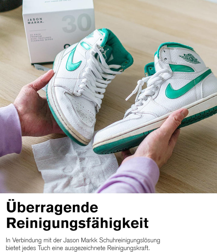 Jason Markk Quick Wipes, Schuhreiniger, Pflege für Sportschuhe, 30er Pack, Einzeln verpackt, Ideal f