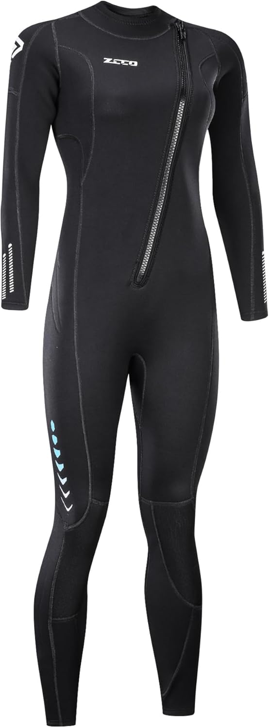 ZCCO Ultra-Stretch-Neoprenanzug, 3 mm, Frontreissverschluss, Ganzkörper-Tauchanzug, einteilig, für M