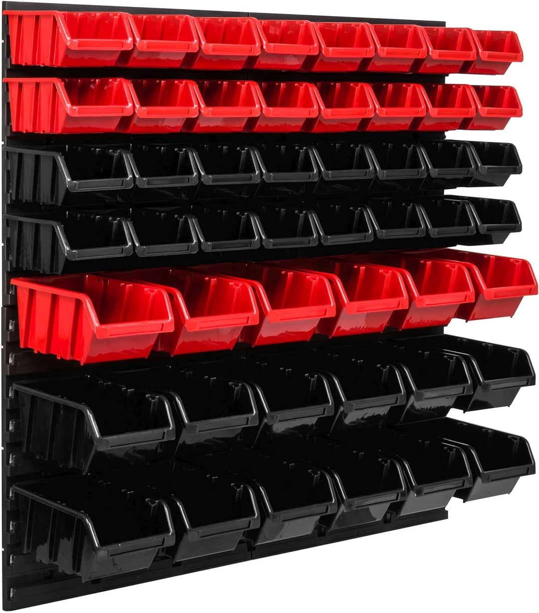Lagersystem Werkstattregal | 78 x 78 cm | 50 stck. Box | Wandregal mit Stapelboxen - Wandplatten Ext