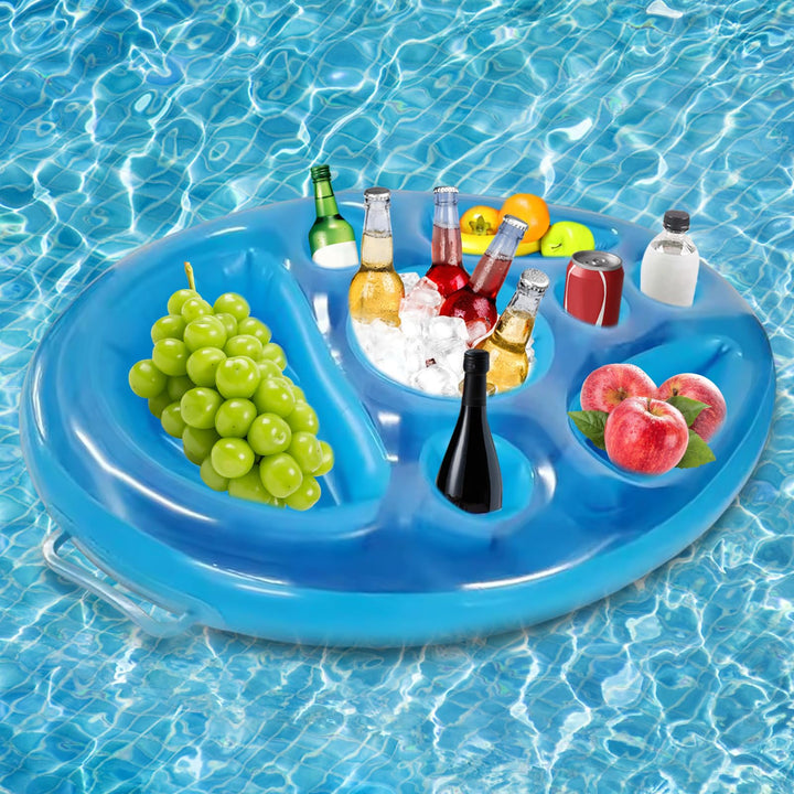 Aufblasbarer Getränkehalter, Schwimmende Tablett 70×50cm Aufblasbar Poolbar 8 Löcher Grosse Kapazitä