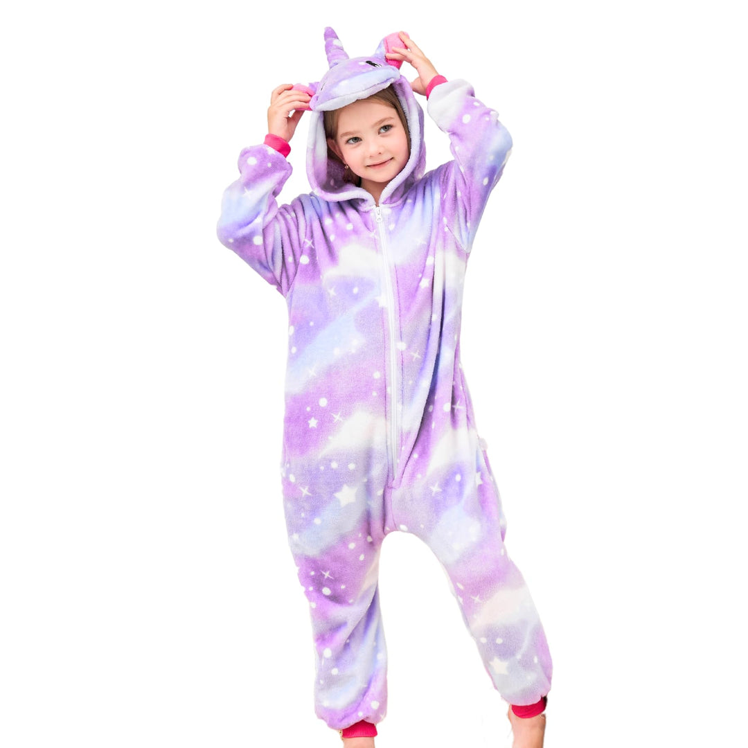 Weiche Einhorn Schlafstrampler Strampelanzug Einhorn Schlafoveralls für Mädchen 9-10 Jahre Violette